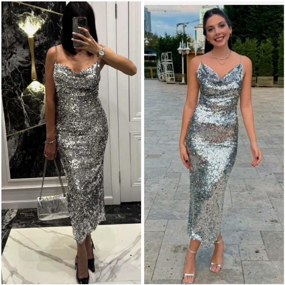 Silver Sequin Dress